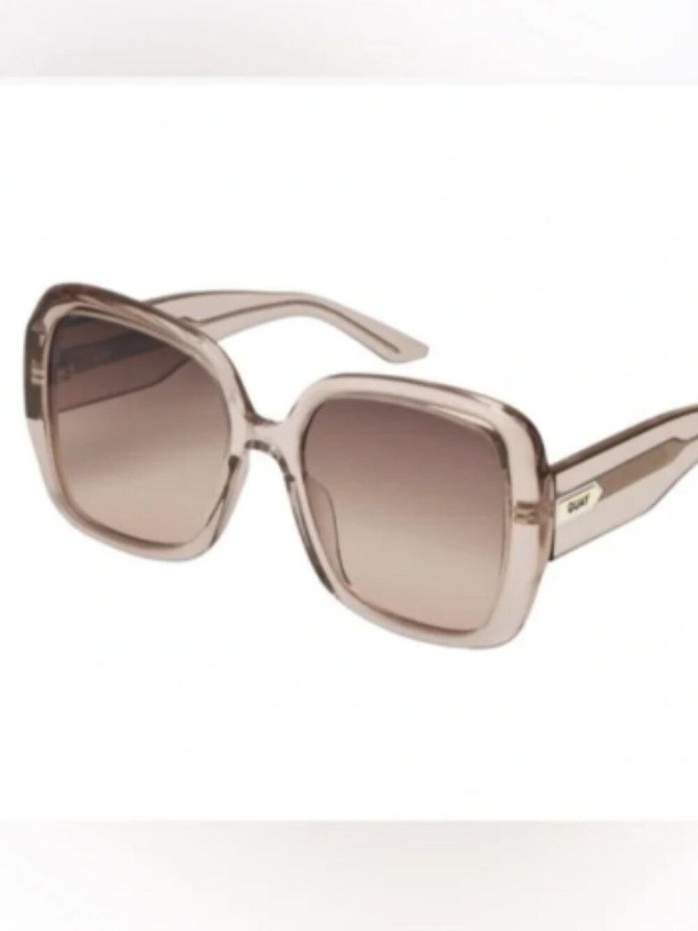 Quay Australia “Full Glam” Oversized Square Sunglasses in Rose Pink